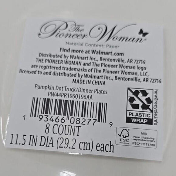 4 PACKS The Pioneer‎ Woman Pumpkin Dog Truck Paper Plate; 32 Ct.; 11.5" - Picture 9 of 9